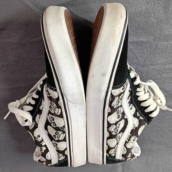 Vans Old School Skulls Black White Sneakers Sz 10.5 Glow in the Dark - Picture 8 of 16